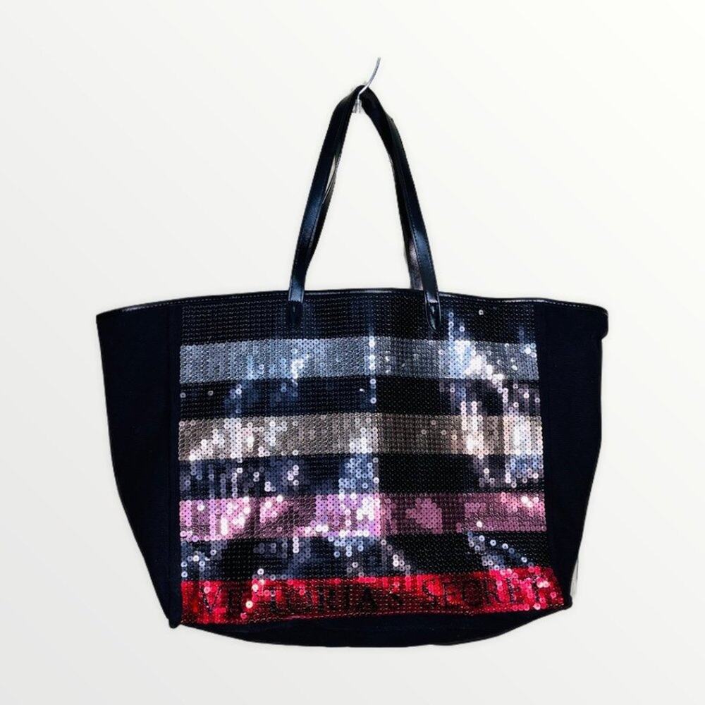 Victoria’s Secret Black Sequin Tote Weekender Bag